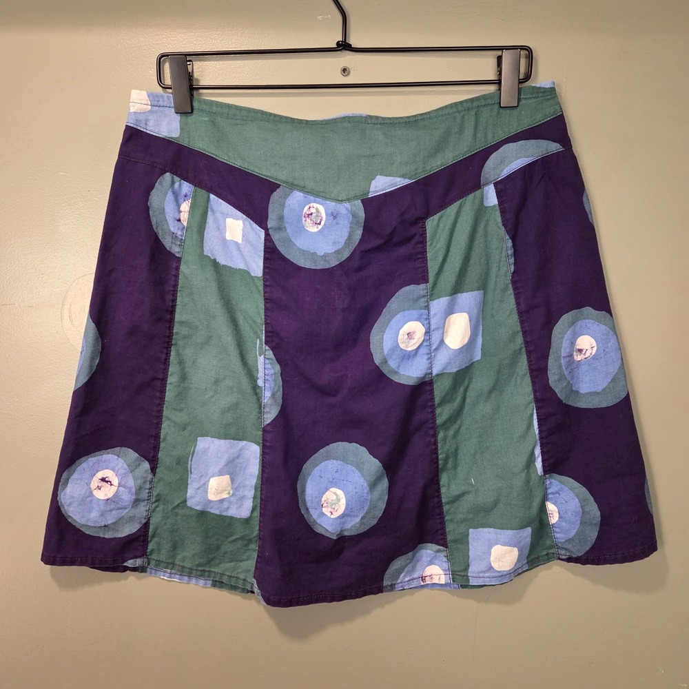 Global Mamas Women's Printed Skirt Boho A-Line 100% Cotton, Size M